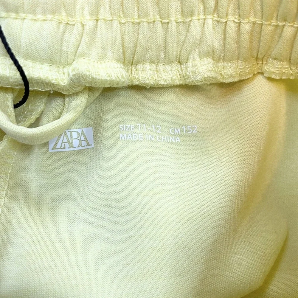 Zara Girl Sporty Collection Yellow Shorts Size 11-12 Soft Elastic Waist Pockets